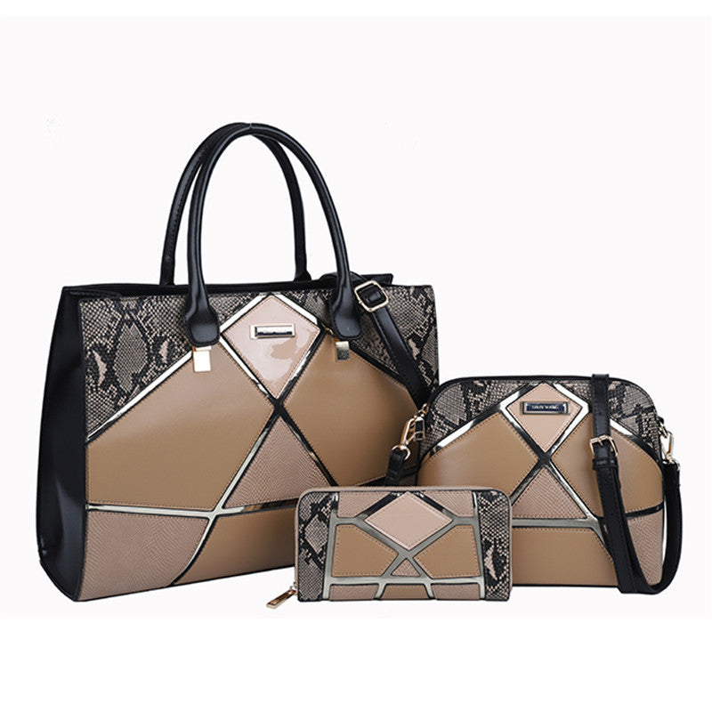 Wholesale PU Simple Three-piece Stitching One Shoulder Crossbody Bag